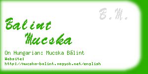 balint mucska business card