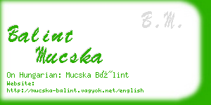 balint mucska business card
